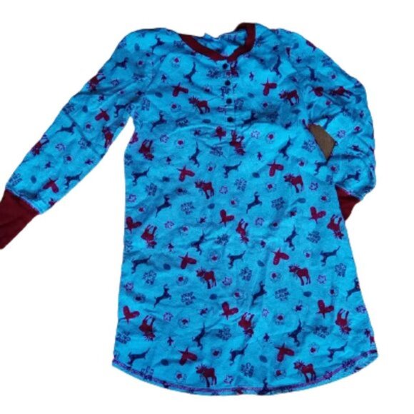 -White Red Holiday NIghtgown Size Small 4-6 - Picture 1 of 2